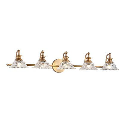 XIEDUN 37.4" Bathroom Light Fixtures 5 Lights Vanity Lighting Fixtures (Exclude G9 Bulb) Vanity Lights for Bathroom - color: Brass, size: 5 Light A