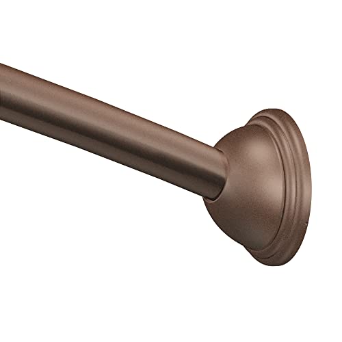 Moen CSR2165OWB 5-Foot Curved Fixed Mount Shower Curtain Rod with Pivoting Flanges, Old World Bronze - color: Old World Bronze
