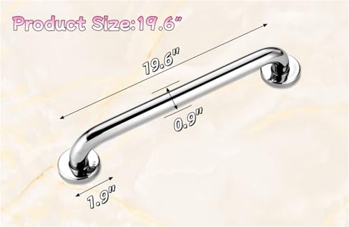 Bath Grab Rails for Elderly Anti Slip Shower Wall Grip Handle Safety Hand Rail Mobility Aids for Bathtub Toilet Kitchen Bedroom Shower - size: 19.6inch