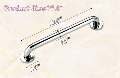 Bath Grab Rails for Elderly Anti Slip Shower Wall Grip Handle Safety Hand Rail Mobility Aids for Bathtub Toilet Kitchen Bedroom Shower - size: 19.6inch