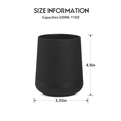 Matte Black Silicone Boot Toothbrush Holders, Modern Tooth Brushing and Toothpaste Holder Tumbler Cup for Bathroom Organizer (Black) - color: Black