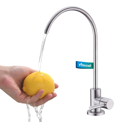 Water Filter Faucet, Non-Air Gap, 304 Stainless Steel, Brushed Nickel | 360° swivel spout delivers smooth, splash-free flow. Includes 1/4 and 3/8 in quick connectors for most RO systems - color: Brushed Nickel-01