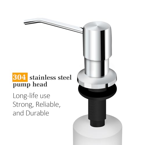 Soap Dispenser for Kitchen Sink, Built in Sink Soap Dispenser Lotion Dispenser with 17 OZ Bottle, Refill from The Top Bar Sink Soap Dispenser, Chrome - color: Chrome
