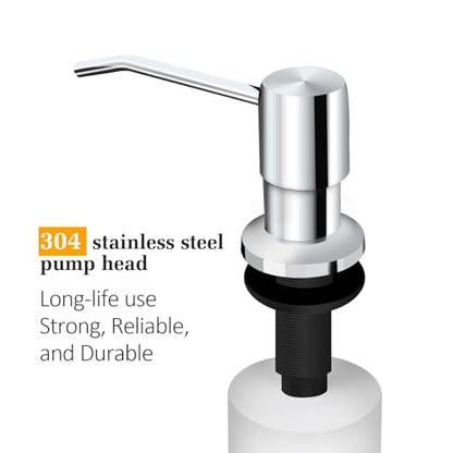 Soap Dispenser for Kitchen Sink, Built in Sink Soap Dispenser Lotion Dispenser with 17 OZ Bottle, Refill from The Top Bar Sink Soap Dispenser, Chrome - color: Chrome