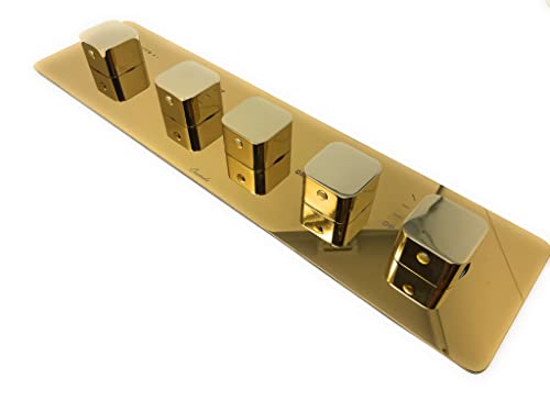 Cascada Classic Design 31 Inch (600mmx800mm) Large Rain Shower Set with Waterfall LED Rectangle recessed ceiling-mount 4 Function shower head (Polished Gold) - color: Polished Gold