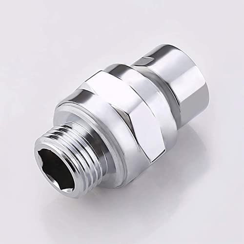 Shower Head Swivel Ball Adapter, Biveah Brass Shower Connector Adjustable Shower Arm Extension Chrome, KSB009C - color: Chrome