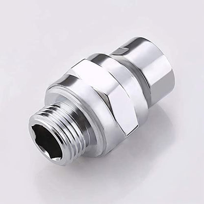 Shower Head Swivel Ball Adapter, Biveah Brass Shower Connector Adjustable Shower Arm Extension Chrome, KSB009C - color: Chrome