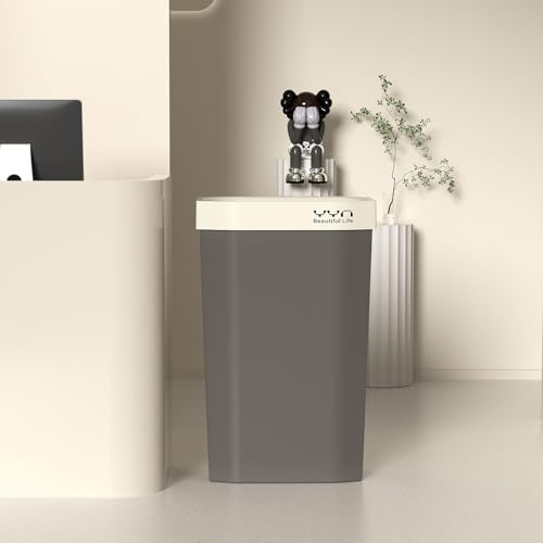 4 Gallon, Small Slim Garbage Can, Open Top Trash Can for Bathroom, Kitchen, Office, Bedroom, Living Room (NewTopwhite) - color: NewTopwhite