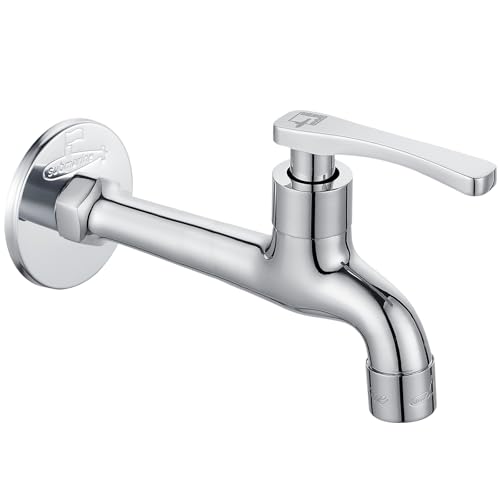 SUBMARINE Wall Mounted Balcony Mop Sink Faucet, Chrome Brass Single Handle Cold Faucet, Used for Bathroom Mop Sink, Kitchen Sink, Balcony and Garden