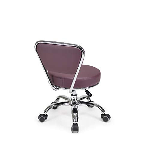 Dayton Garage Rolling Seat (Burgundy) Pneumatic, Short Stool with Adjustable Height 13"-15", Perfect for Garage Task, Home Cleaning, Bathroom Short Seat, Technician Task - color: Burgundy
