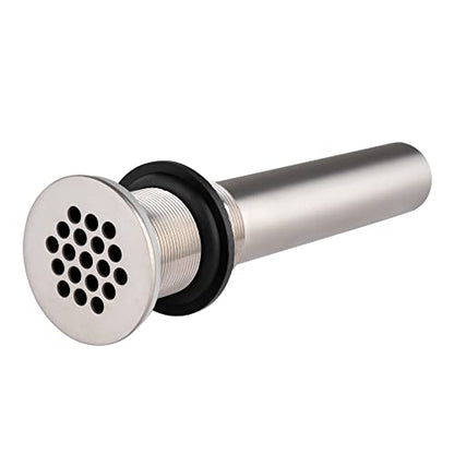 Grid Drain Strainer Assembly Without Overflow for Bathroom Sink, C.O. Plug Grid Lavatory Drain, Bathroom Sink Grid Strainer by Artiwell, Brushed Nickel - color: Brushed Nickel, style: Without Overflow