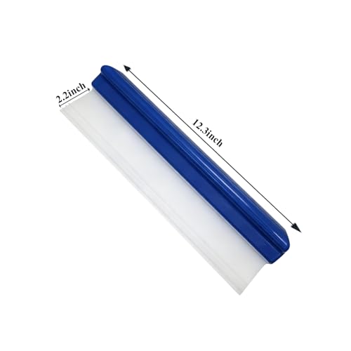 2pack 12inch Car Drying Squeegee Water Blade Universal Quick Drying Squeegee Wiper Flexible T-Bar Water Blade Silicone Squeegee for Car,Glass,Windshield,Bathroom Blue Handle - color: Blue
