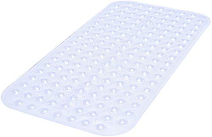 Large Non-Slip Bathtub & Shower Mat 31”x16” (Smooth/Non-Textured Tubs Only) Safe, Clean, Machine-Washable, Superior Grip&Drainage, Vinyl, Transparent Clear - color: Transparent Clear, size: Large (31"x16")