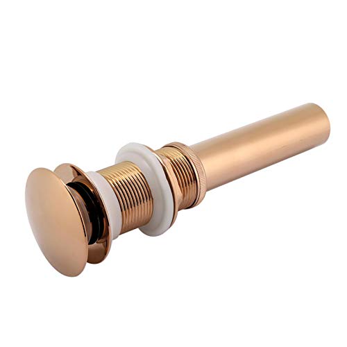 G1 1/4" Bathroom Sink Drain with Overflow Vessel Sink Lavatory Vanity Up Drain Stopper(Rose Gold)