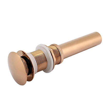 G1 1/4" Bathroom Sink Drain with Overflow Vessel Sink Lavatory Vanity Up Drain Stopper(Rose Gold)