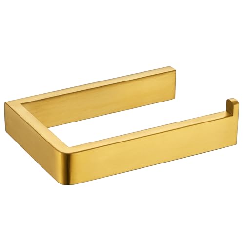 Angle Simple Toilet Paper Holder Brushed Dark Gold, Tissue Roll Holder | SUS304 Stainless Steel Bathroom Paper Roll Hanger, Fit Most Rolls, Screw Wall Mount - color: Brushed Dark Gold