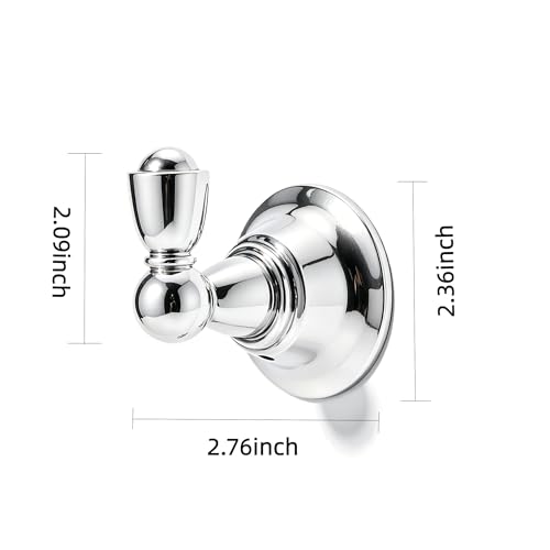4 Pack 2-3/4inch Polished Chrome Robe Hooks | Solid Zinc Alloy | Wall Mounted | Coat Hooks | Hooks Wall Mounted Robe Hooks | For organization in bathrooms entrances. - color: Polished Chrome