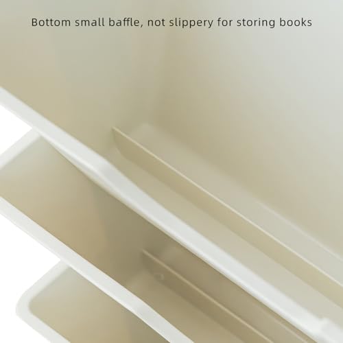 5 Tier Rolling Book Cart Multi-Functional Movable Storage Bookshelves | rolling bookshelf,Movable Storage Bookshelves with Lockable Wheels for Study Office Library Classroom, - color: Whtie