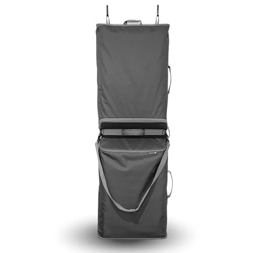 CleverMade Over-the-Door Double Laundry Hamper, 43L, Stone | Two compartments sort loads as you go. Separate bottom zippers empty fast, and the shoulder strap carries up to 40 lb. - color: Gray, size: 2 Compartment