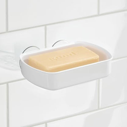 iDesign Suction Cup Soap Dish for Shower - White - color: White