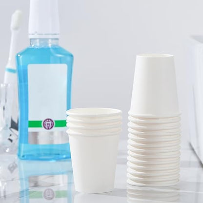 SIUQ 300 Pack 5 oz Paper Cups, Disposable Small Bathroom Mouthwash Cups | White Water Cups Disposable, Hot/Cold Drinking Cup for Bathroom, Home, Party, Office, Picnic, Travel, BBQ, Supermarket - color: 300pack-5oz
