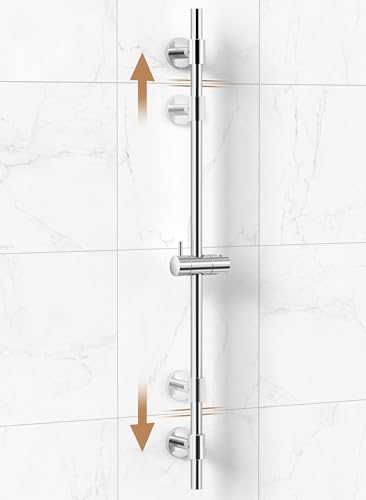 KES All Metal Shower Slide Bar 30-Inch (Non-Plastic) with Adjustable Shower Head Holder, 18/8 Stainless Steel Shower Slide Bar with Adjustable Bracket Cover Existing Holes, Polished Steel, F210S78-PS - color: Polished Steel