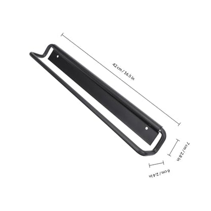 TOYANDONA Nail-Free Adhesive Bathroom Towel Rack 40cm Space Aluminum Wall-Mounted Single Bar Black for Bathroom Towel Storage and Washcloth Hanging