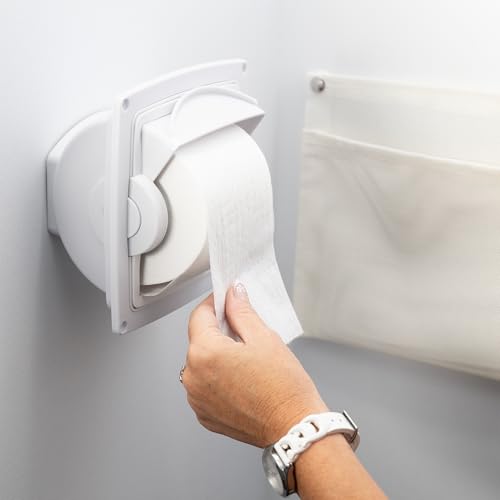 RecPro RV Toilet Paper Holder, Enclosed, Waterproof ABS