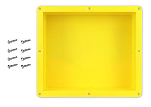 16" x 14" Single Shelf Recessed Shower Niche with Mounting Screws Included, Mounts Flush with 1/2" Backerboard, Ready to Tile, Easy to Install and Waterproof - size: 16" x 14" Single Shelf
