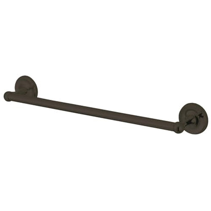 Kingston Brass BA311ORB Classic 24-Inch Towel-Bar, Oil Rubbed Bronze | High quality brass construction for durability and reliability; Design to hold up to 44 lbs; Round flange - color: Oil Rubbed Bronze