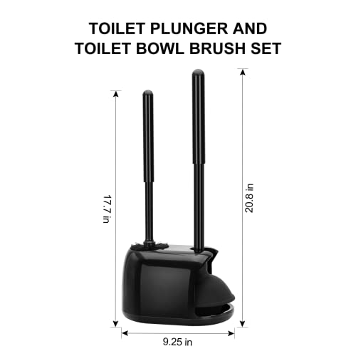 SetSail Toilet Brush and Plunger Set, Toilet Plungers for Bathroom Heavy Duty Toilet Bowl Brush & Toilet Brush Compact Size Toilet for Bathroom