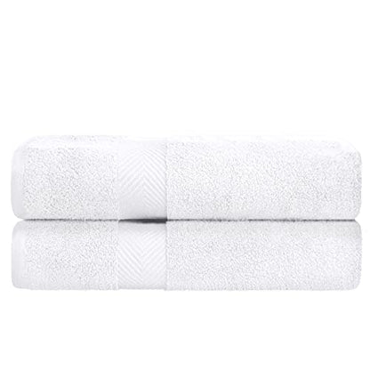 Zero-Twist Towel Collection, Luxurious Cotton Oversized Bath Sheet Towel, 34" x 68", 2-Pieces, Absorbent and Fast-Drying, Solid, White - color: White, size: Bath Sheet 2-Pack