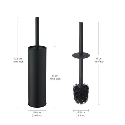 Toilet Brush and Holder,Stainless Steel Toilet Brushes for Bathroom with Holder 2pack Black - color: Matte Black