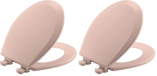 Bemis 500EC 063 Toilet Seat with Easy Clean & Change Hinges, 2 Pack Round, Venetian Pink - size: Round (Pack of 2), style: Seat
