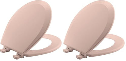 Bemis 500EC 063 Toilet Seat with Easy Clean & Change Hinges, 2 Pack Round, Venetian Pink - size: Round (Pack of 2), style: Seat