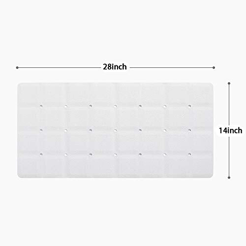 Webos Foldable Non Slip Silicon Bath Mat Bathtub mat Shower mats no Suction Cups for Textured Tub and Reglazed Tub (Foldable-White, 28-inch x 14-inch) - color: Foldable-white