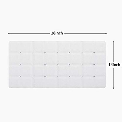 Webos Foldable Non Slip Silicon Bath Mat Bathtub mat Shower mats no Suction Cups for Textured Tub and Reglazed Tub (Foldable-White, 28-inch x 14-inch) - color: Foldable-white