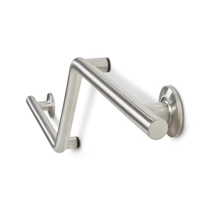 Seachrome Bathroom Grab Bar, 38 inch Stainless Steel, Left Handed Zuma Bar, 1 1/4 inch Diameter, Handicap Grab Bar, Safety Rail, Satin Stainless (GWL-3638-QCR-SS) - color: Satin Stainless, style: Left-Hand