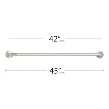 Seachrome 42" Wall Mount Grab Bar, 1 ¼" Diameter, Concealed Flanges, ADA Compliant, Peened with Satin Ends - size: 42 Inch