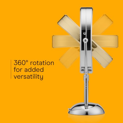 Conair Lighted Makeup Mirror, LED Vanity Mirror, 1X/7X Magnifying Mirror, Double Sided, Battery Operated in Polished Chrome - size: 4.7"L x 8"W, style: Battery Operated