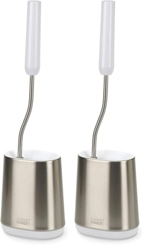 Joseph Joseph Flex Lite Stainless Steel Toilet Brush, Pack of 2, White - size: 2 pack