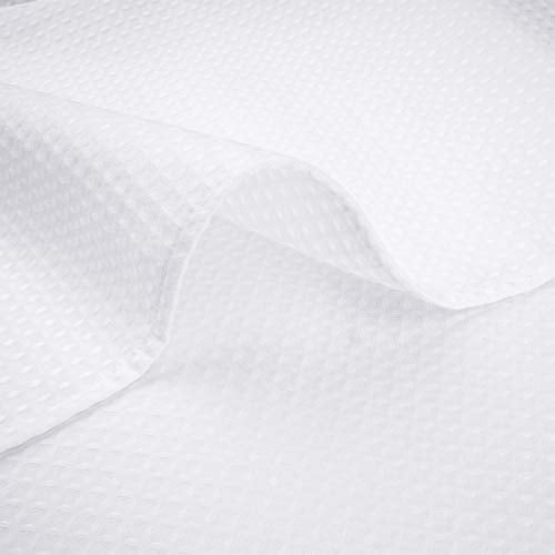 RiverDream Heavyweight Waffle No Hook Shower Curtain with Liner,White,36x74 | Dotted Waffle,Snap-in Liner,Heavy Duty,Quick Dry,Mesh Top Window,With Bottom Magnets,Hotel-Grade,Washable,Small Stall Size - color: White, size: 36"W x 74"L (Pack of 1)