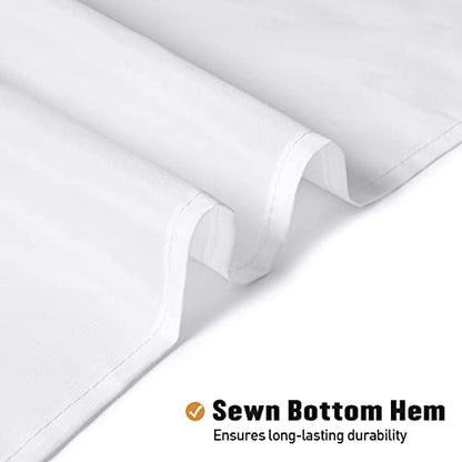 MitoVilla 108x72 White Fabric Shower Curtain Liner, Extra Wide Wraparound for Clawfoot Tub & L-Shaped Rod, Water Repellent Hotel Cloth with Metal Grommets, Machine Washable - color: Fabric - White, size: 108"W x 72"L