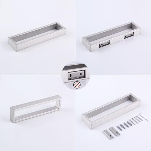GERZWY Bath Towel Holder SUS304 Stainless Steel Towel Hanger Towel Ring for Bathroom Lavatory Wall Mount Contemporary Style, Brushed Finish HG1706-LS - color: Brushed