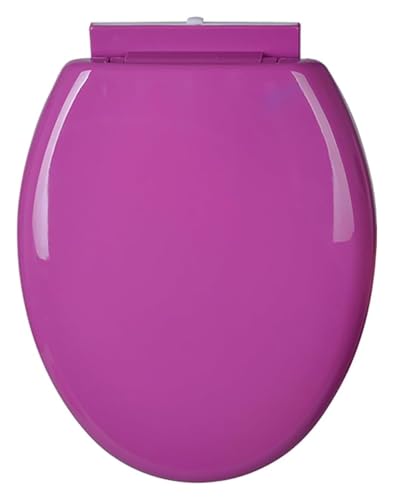 Toilet Seat Quiet No Slam Color Toilet Seats Cover, Quick Release For Easy Clean, Adjustable Plastic Toilet Seat(Purple) - color: Purple