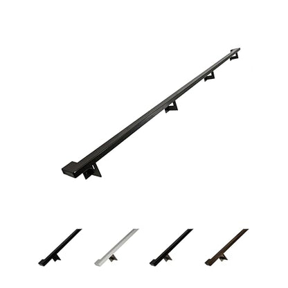 Urban Contemporary Aluminum Complete Handrail Grab Bar Set, Brackets Included, Powder Coated Finish (Black, 10 Foot Handrail) - color: Black, size: 10 Foot Handrail