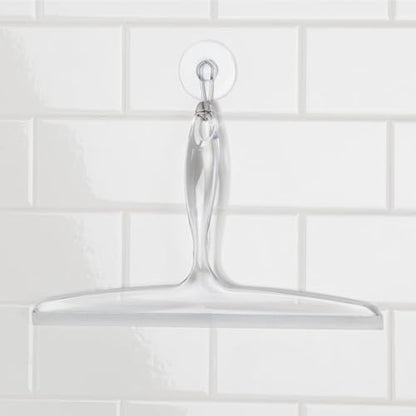 iDesign Bathroom Plastic Shower Squeegee, Clear, Set of 2 | Wall Hook Included - color: Clear, style: Pack of 2