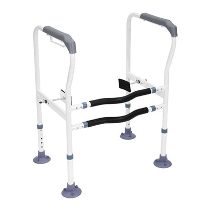 Toilet Safety Rails for Bathroom Safety Frame for Elderly, Pregnant, Disabled, Toilet Safety Frame & Rail, 2-Gear Adjustable Length 23.23-25.2 Inch, Adjustable Height 12.2-16.14 Inch, 440 LBS