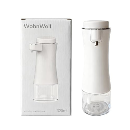 Automatic Soap Dispenser, Hands-Free Touchless Foam Soap Dispenser, Long Battery Life, Adjustable Volume, Modern Electric Hand Soap Dispenser for Bathroom Kitchen, 11oz/320ML, White