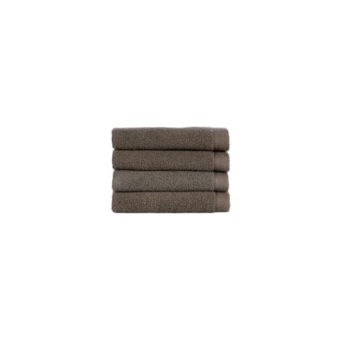 Christy Luxe 4 Piece Wash Cloth Set | Soot Brown | Luxe Heavyweight 100% Turkish Cotton | Ultra Soft | Super Absorbent | 730GSM | 4 Face Cloths - color: Soot, size: 4 Face Set